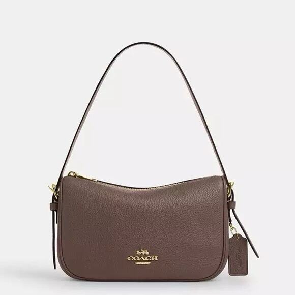 NWT Coach Kailey Shoulder Bag Leather Gold/dark stone cy707 - Picture 2 of 11